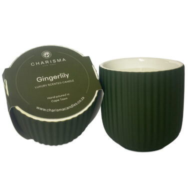 Ribbed Ceramic Candle Collection, Gingerlily - 300g
